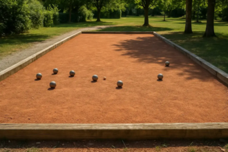 Terrain de boules avec un sable 0/2 en finition